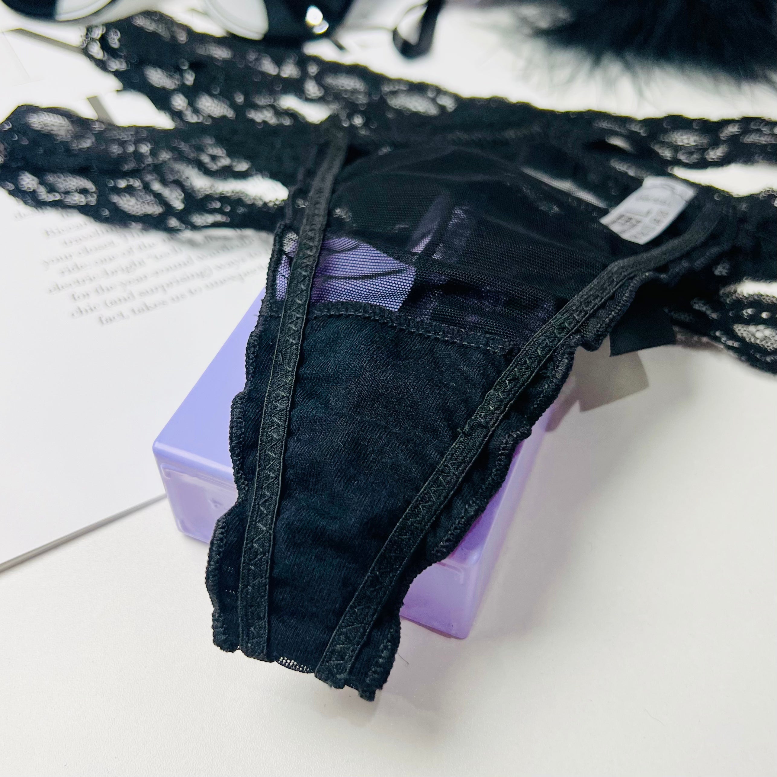 Lace Mirage – Black Tanga