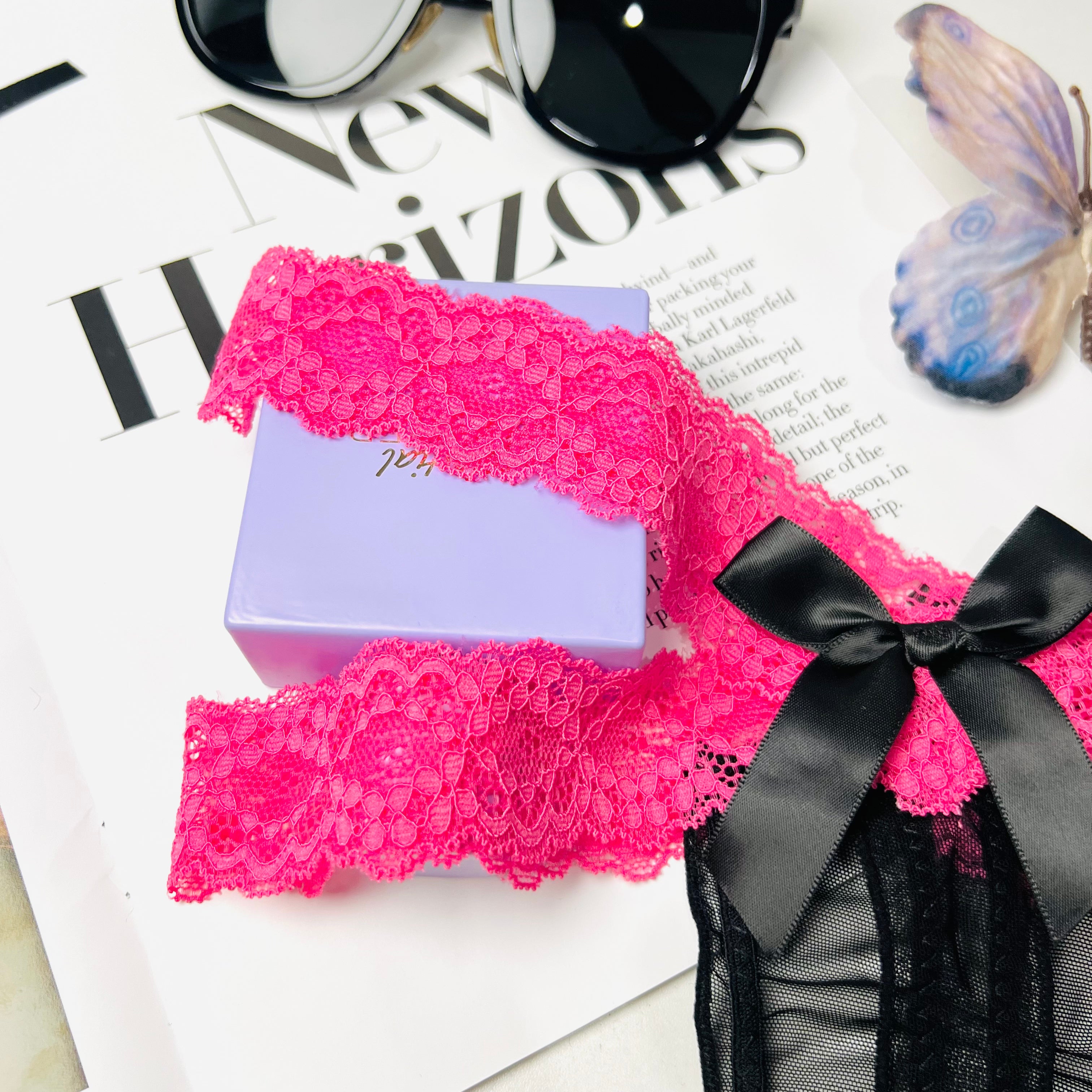 Lace Mirage – Rose Black Tanga