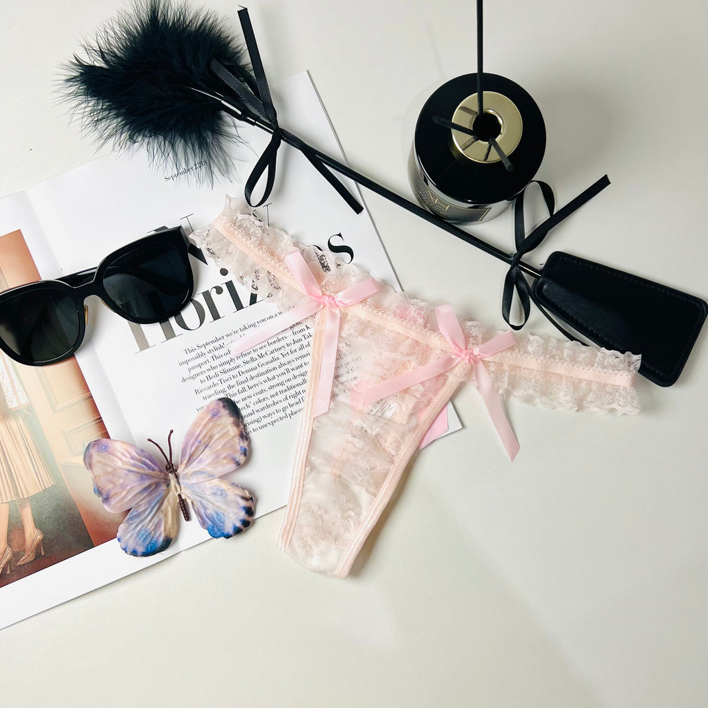Blush Lace Bow Brief